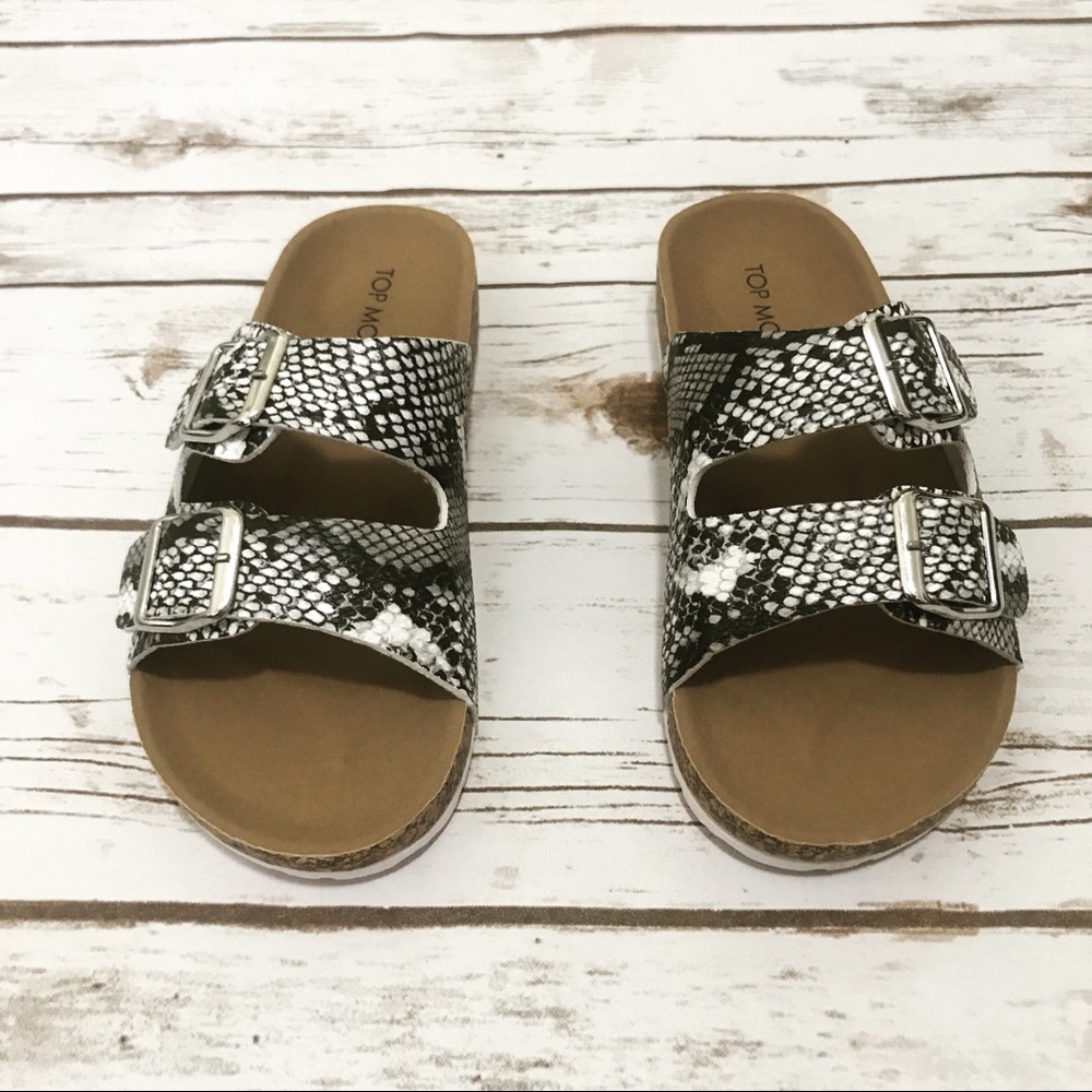 White Snake Print Sandal - Picture 3 of 13